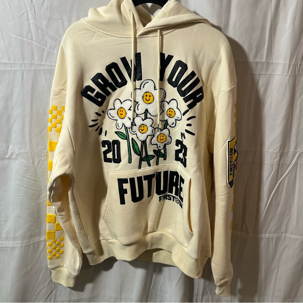 First Row Men’s Heavyweight Oversized Cream Hoodie